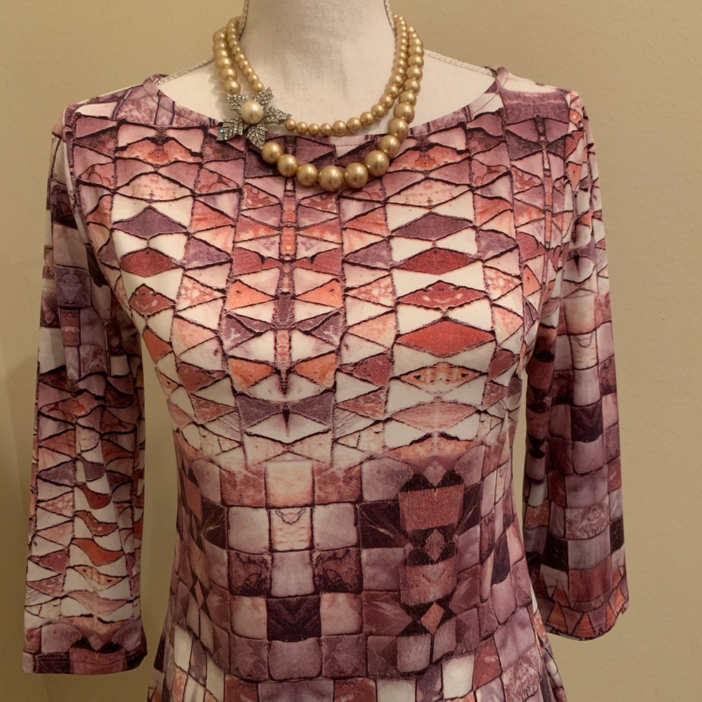 Peck&Peck 3/4 Sleeves Top in Shades of Purple NWT
